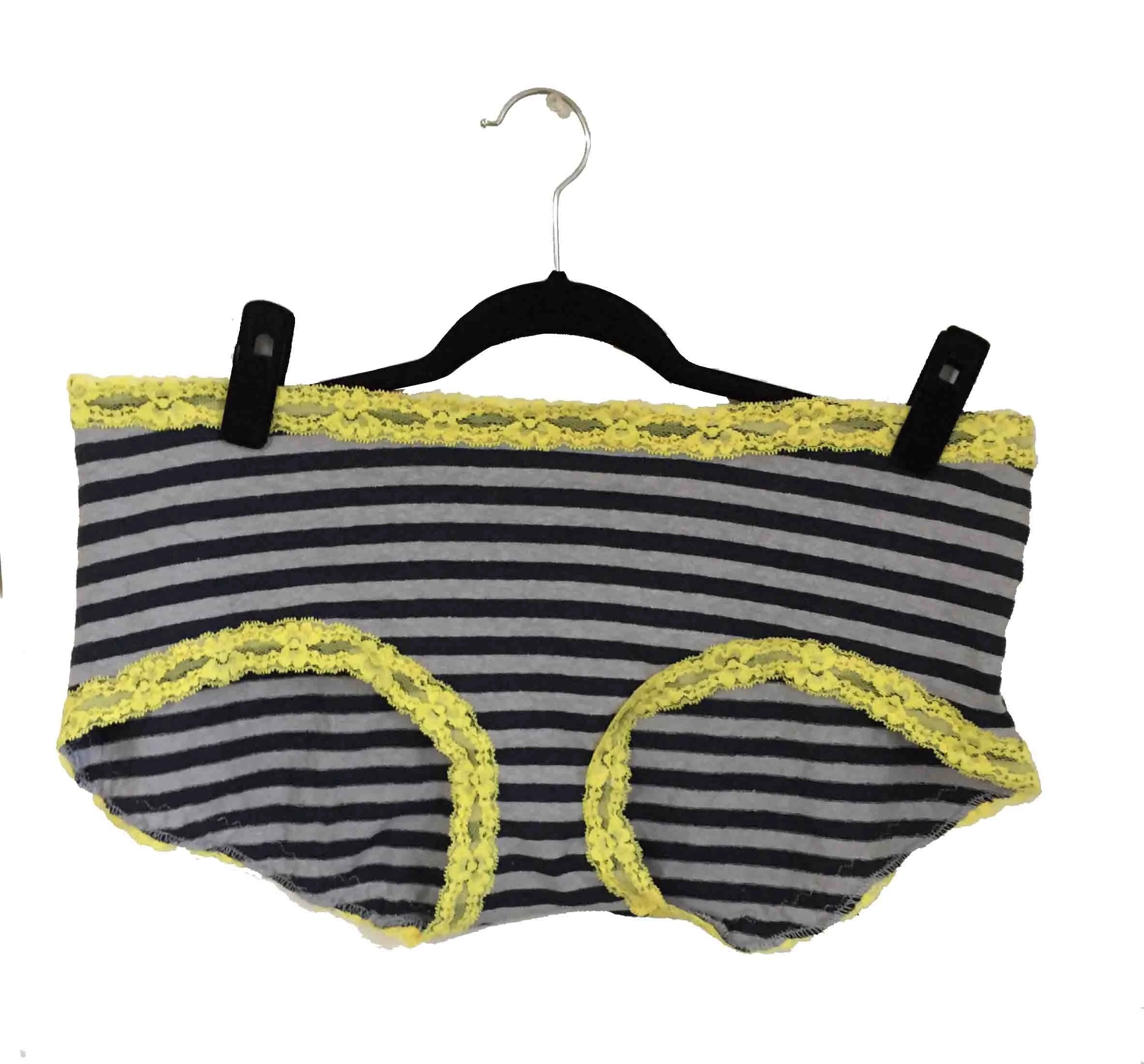 2XL Striped & Laced Hipster Panty