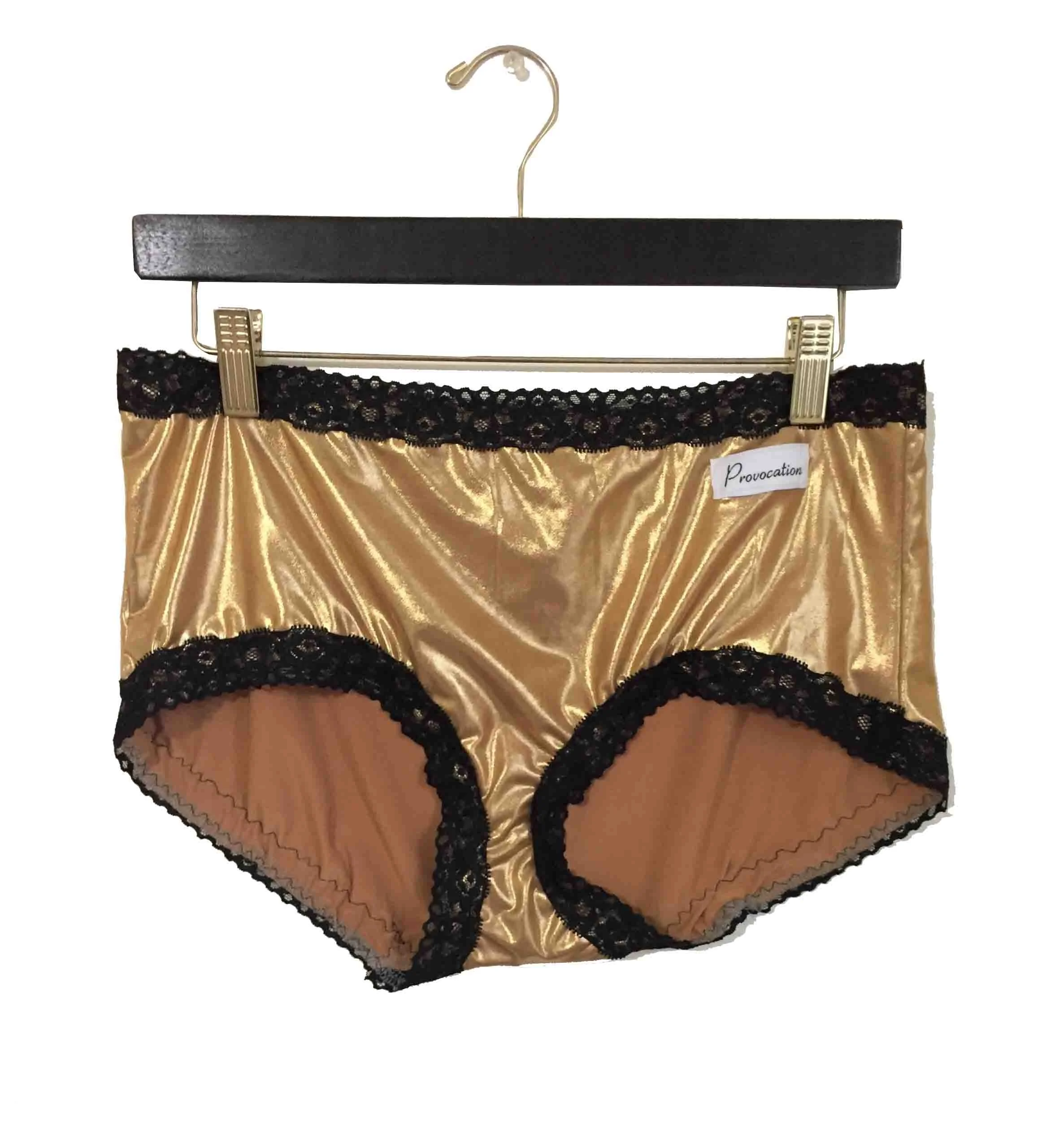 Medium Golden Lace Trimmed Eco-Friendly Panties