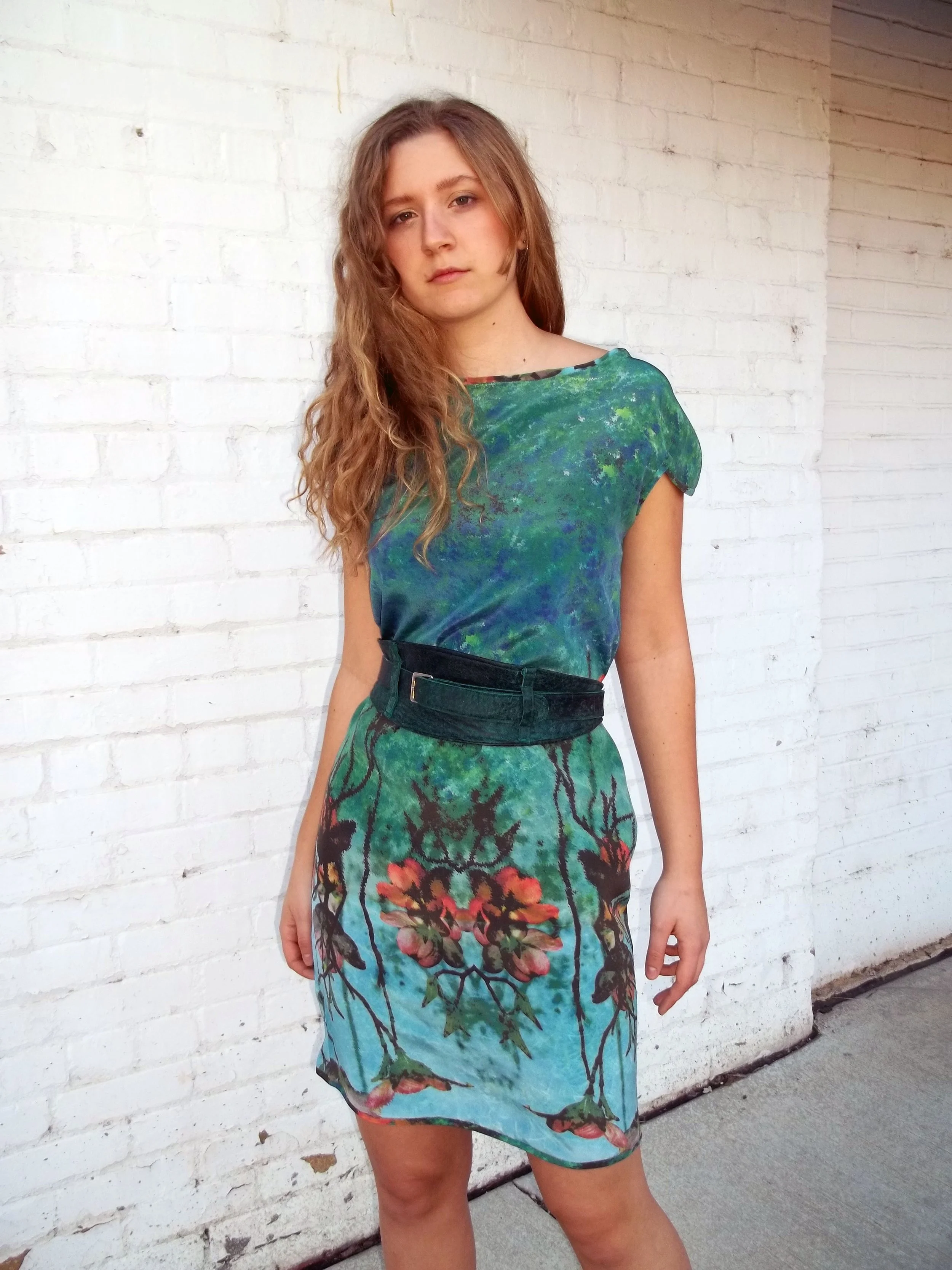 Colorful Silk Floral Dress