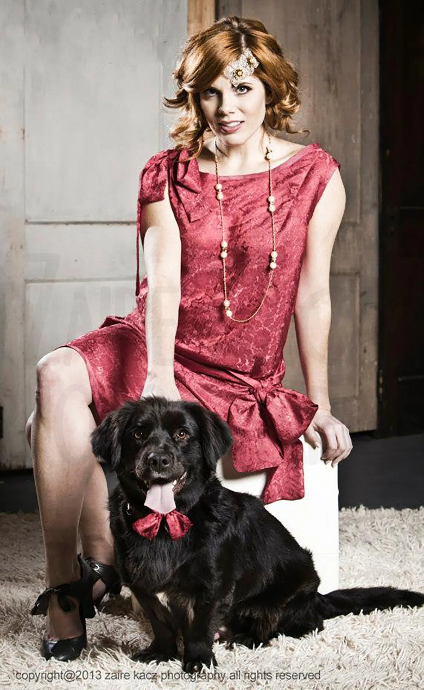 Fashion Editorial featured in Verve Magazine Red Vietnamese silk dress with bow detail on shoulder and waist