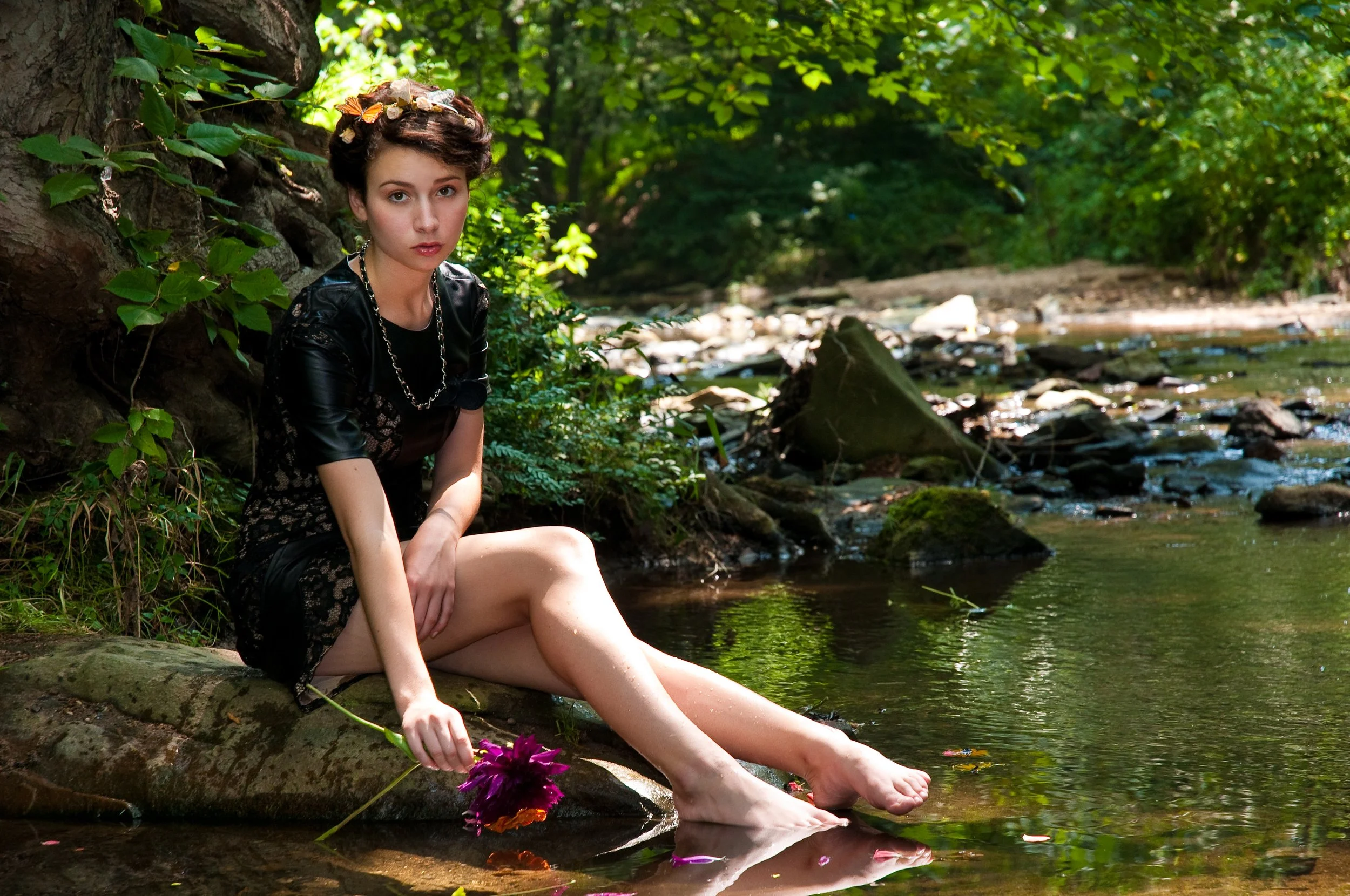 Ophelias Soliloquy Collection- Leather and lace dress