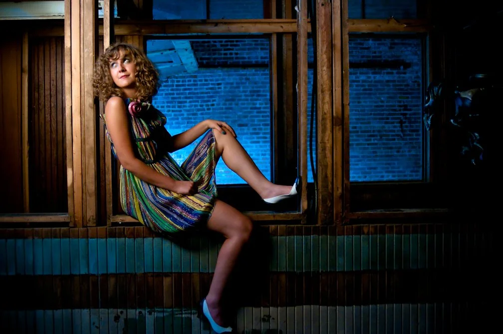 Metallic Silk stripe dress with flower
