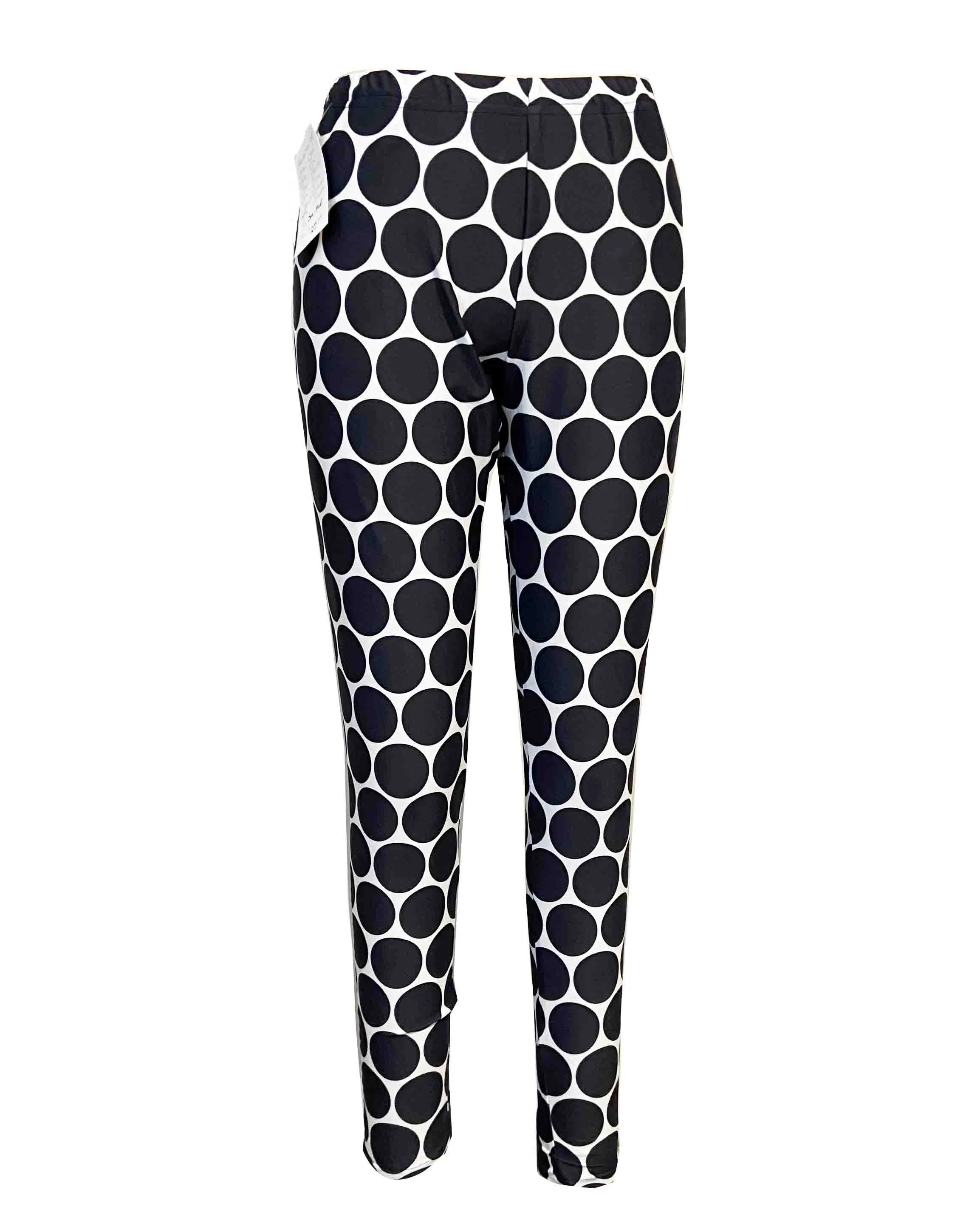 Bold Black & White Mod Polka Dot Leggings