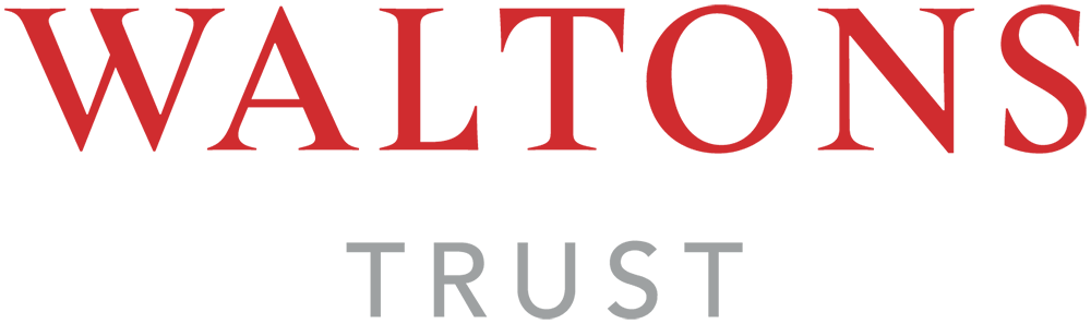 Waltons Trust logo with red text for 'Waltons' and gray text for 'Trust'.