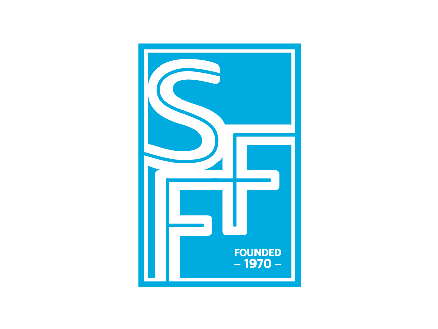 Logo with blue background and white stylized letters 'S', 'F', 'T' and text 'Founded 1970'.