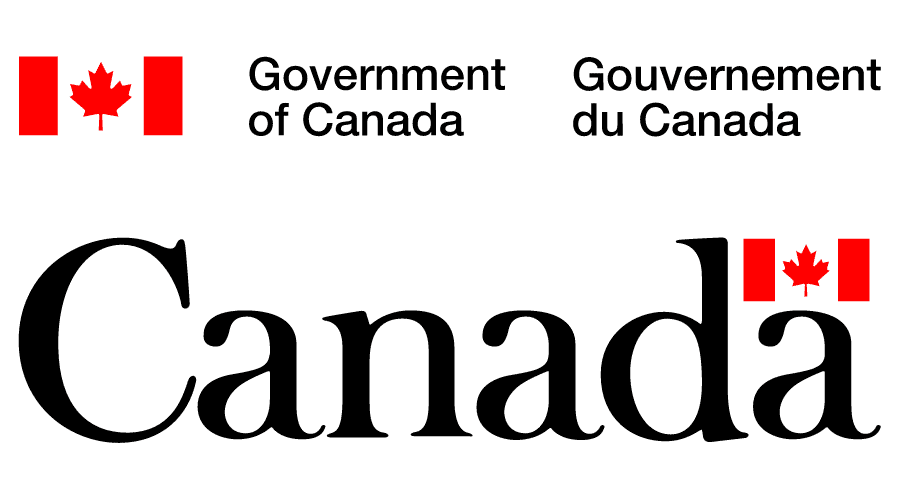 The image features the Canadians' government logo with a red maple leaf flanked by red bars on a white background. Text in black shows 'Government of Canada' and 'Gouvernement du Canada' above the large word 'Canada' with a small red maple leaf and red bars above the 'a'.