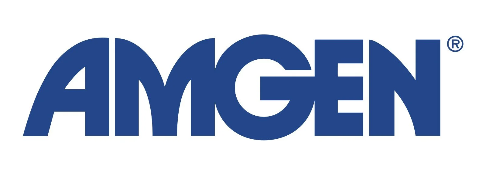 Amgen logo in blue text on a white background.