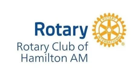 Logo of Rotary Club of Hamilton AM with Rotary gear emblem
