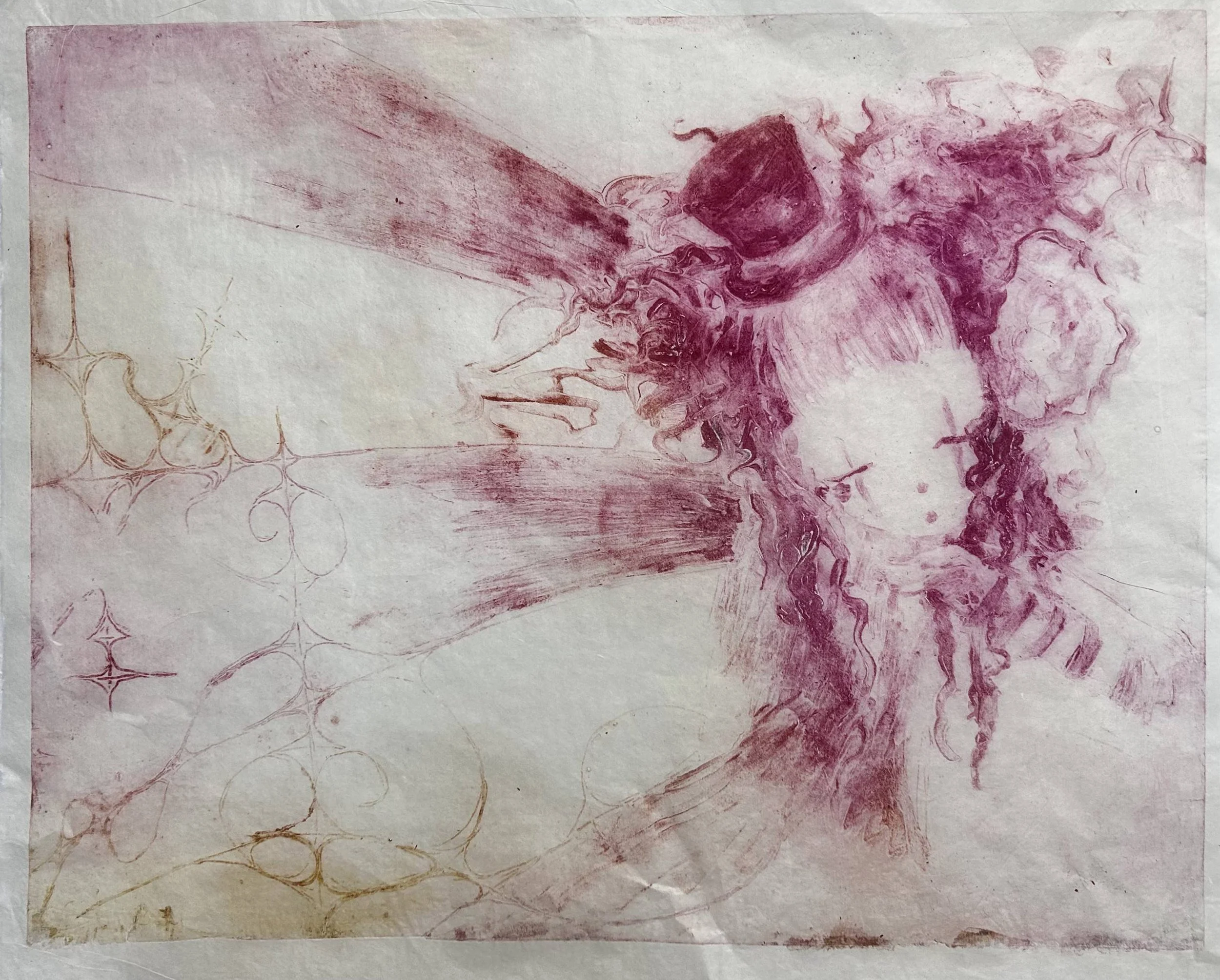 nothing rhymes with circus!, 2025
collagraph print on kozo thai paper, 24.5"x21.5"