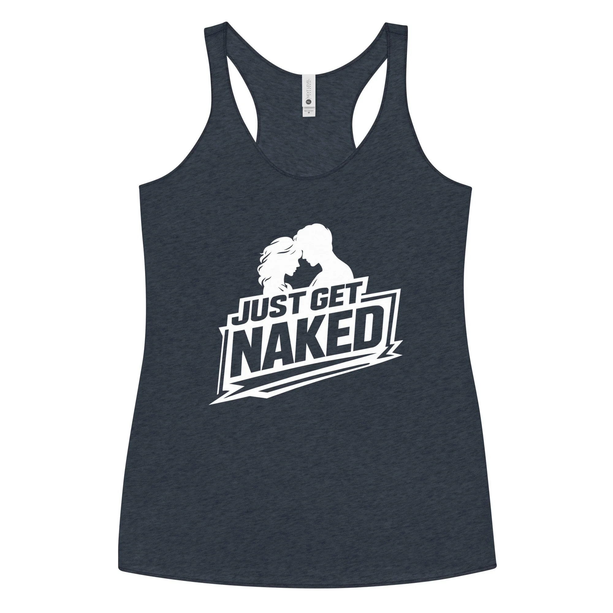 Just Get Naked Logo - Women's Racerback Tank