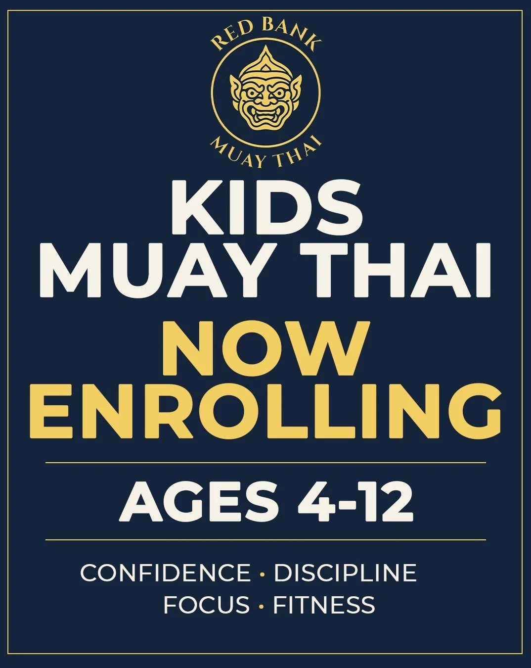 Enrollment is open for our kids&rsquo; Muay Thai programs at Red Bank Muay Thai!

Our classes focus on building confidence, discipline, focus, and fitness while teaching authentic Muay Thai in a positive, structured environment.

No experience necess