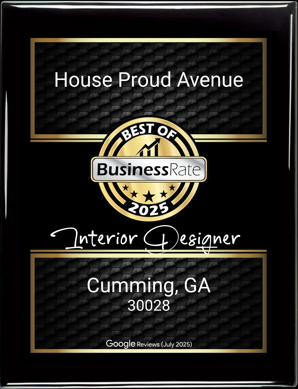 House Proud Avenue recognized by best rate as best interior designer cumming GA