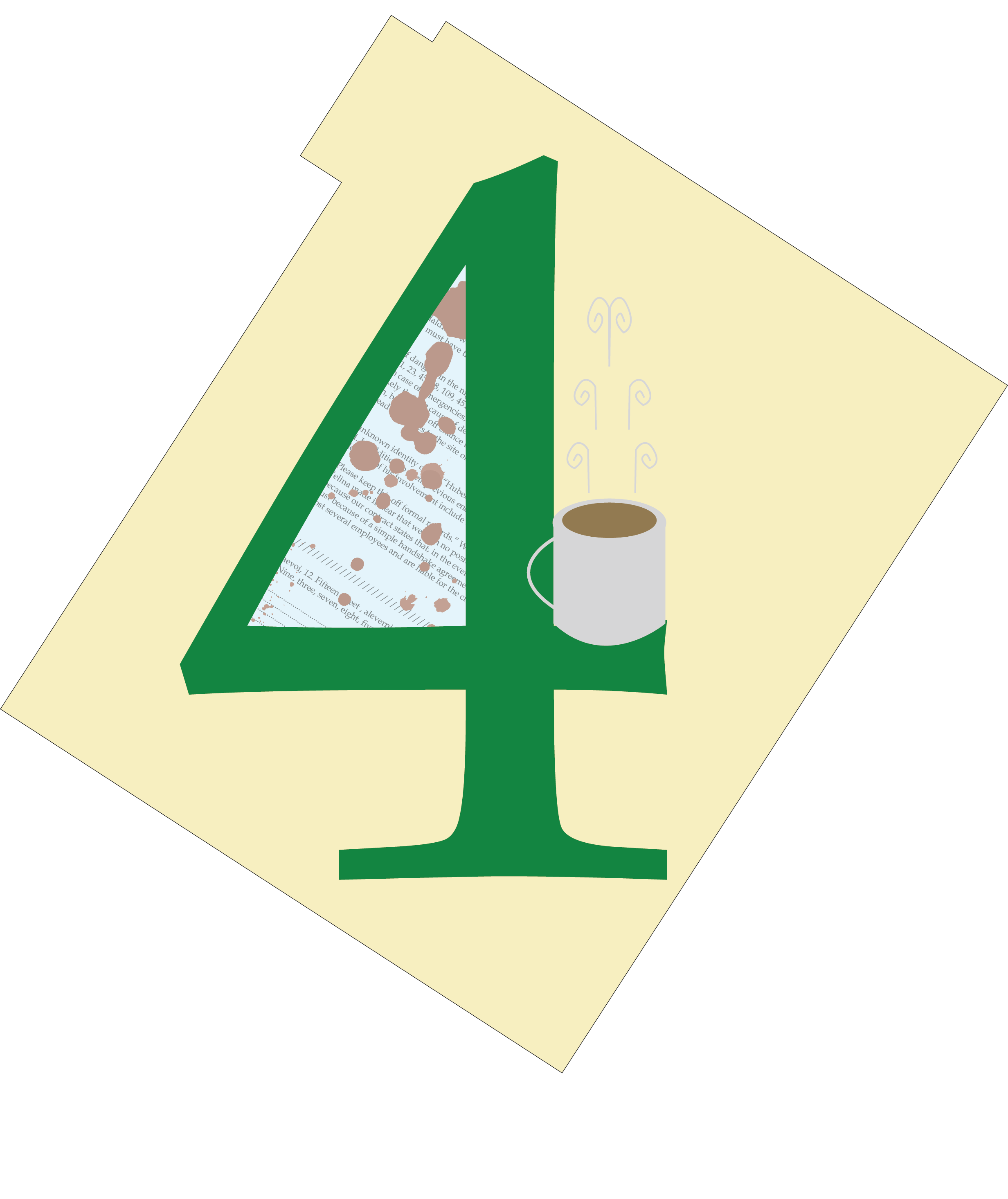 Division 4 Coffee Logo Manila Folder with 4 and Coffee Cup