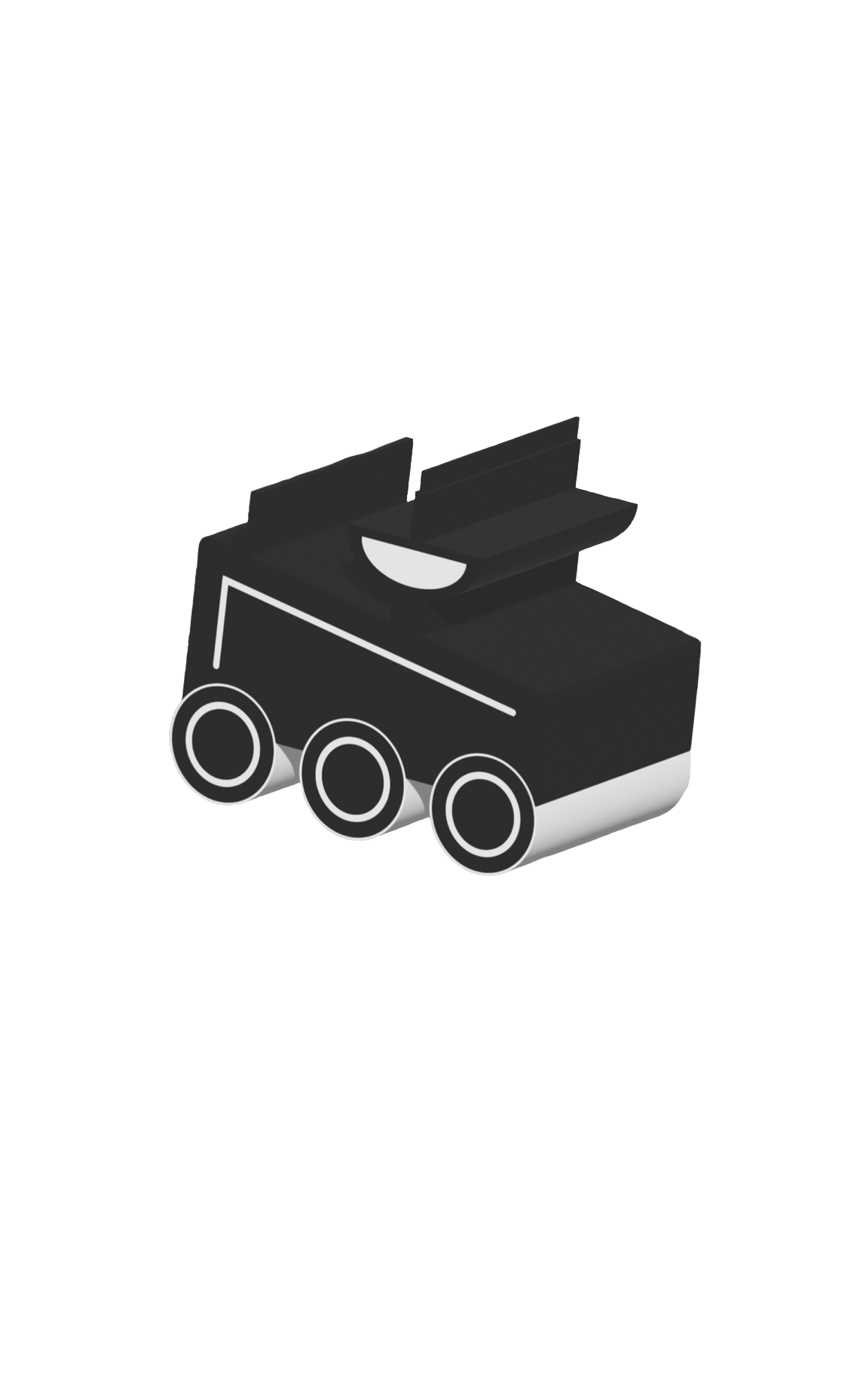 Space Rover White Black Grayscale Mini