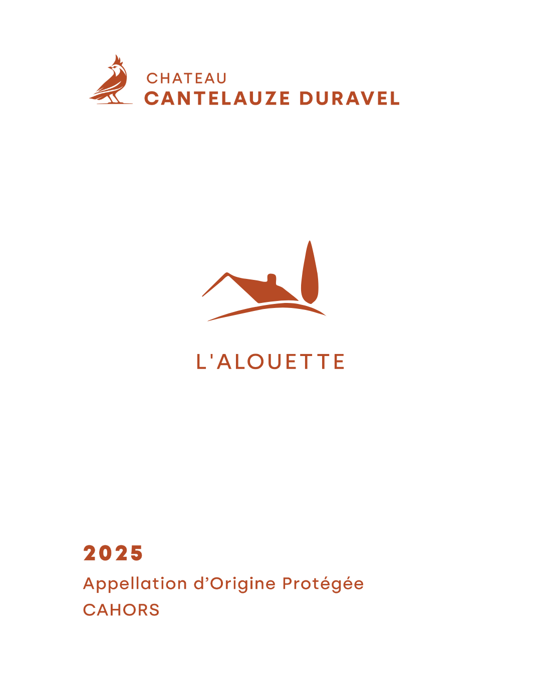 L'Alouette wine label – organic Cahors wine made from 100% Malbec