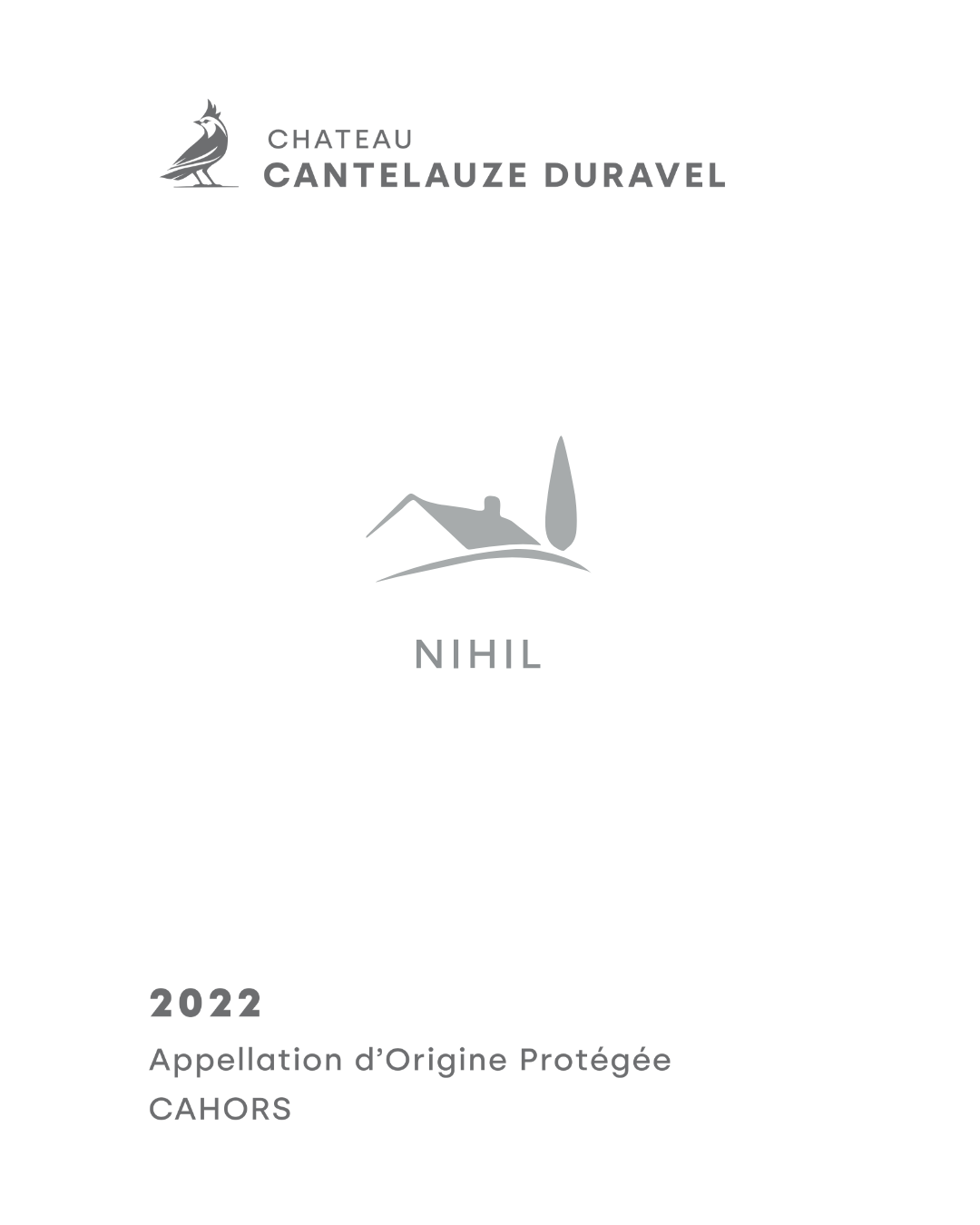 Nihil wine label – organic Cahors wine made from 100% Malbec with no added sulphites