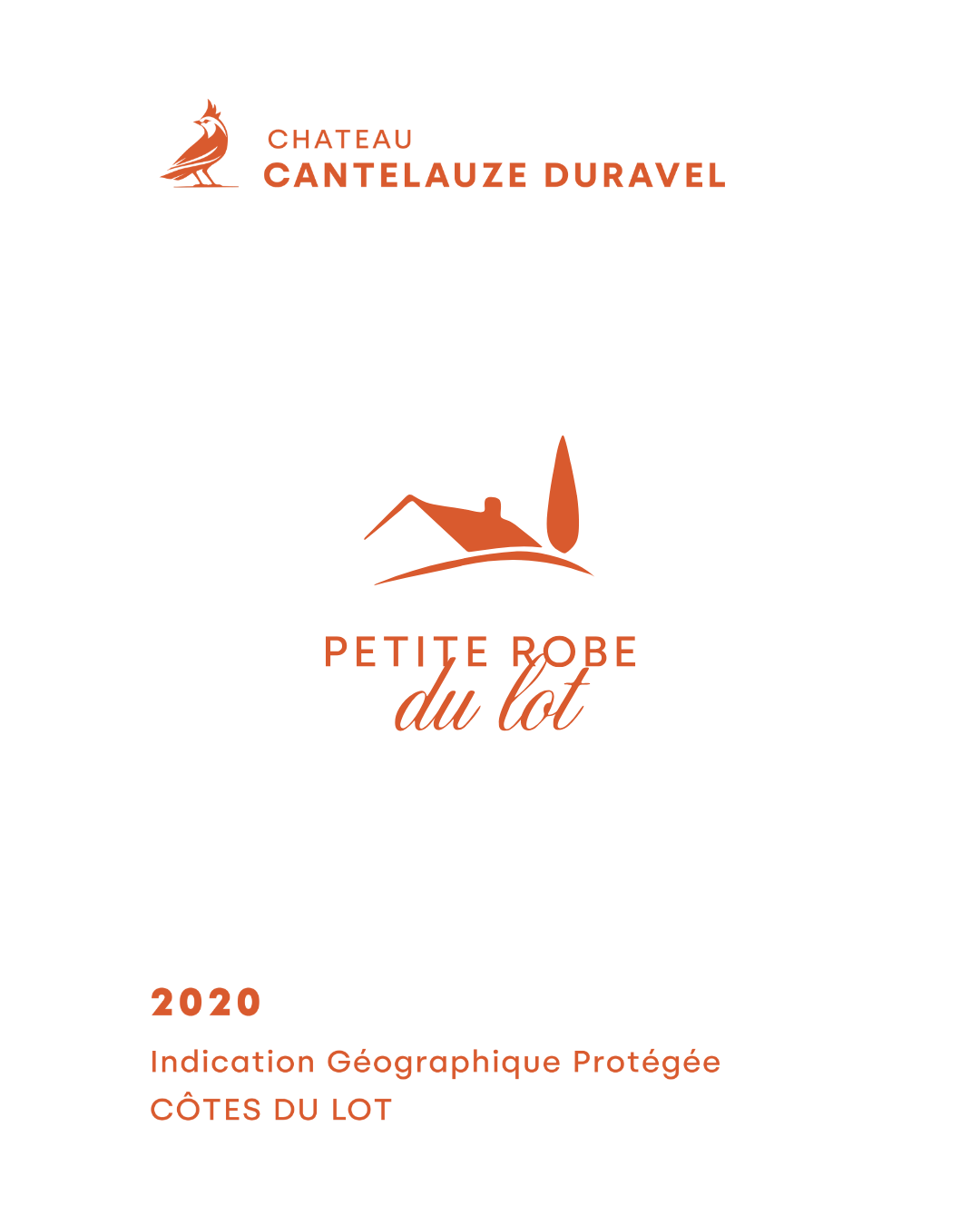 Petit Robe du Lot wine label – organic Cahors wine made from Malbec and Merlot