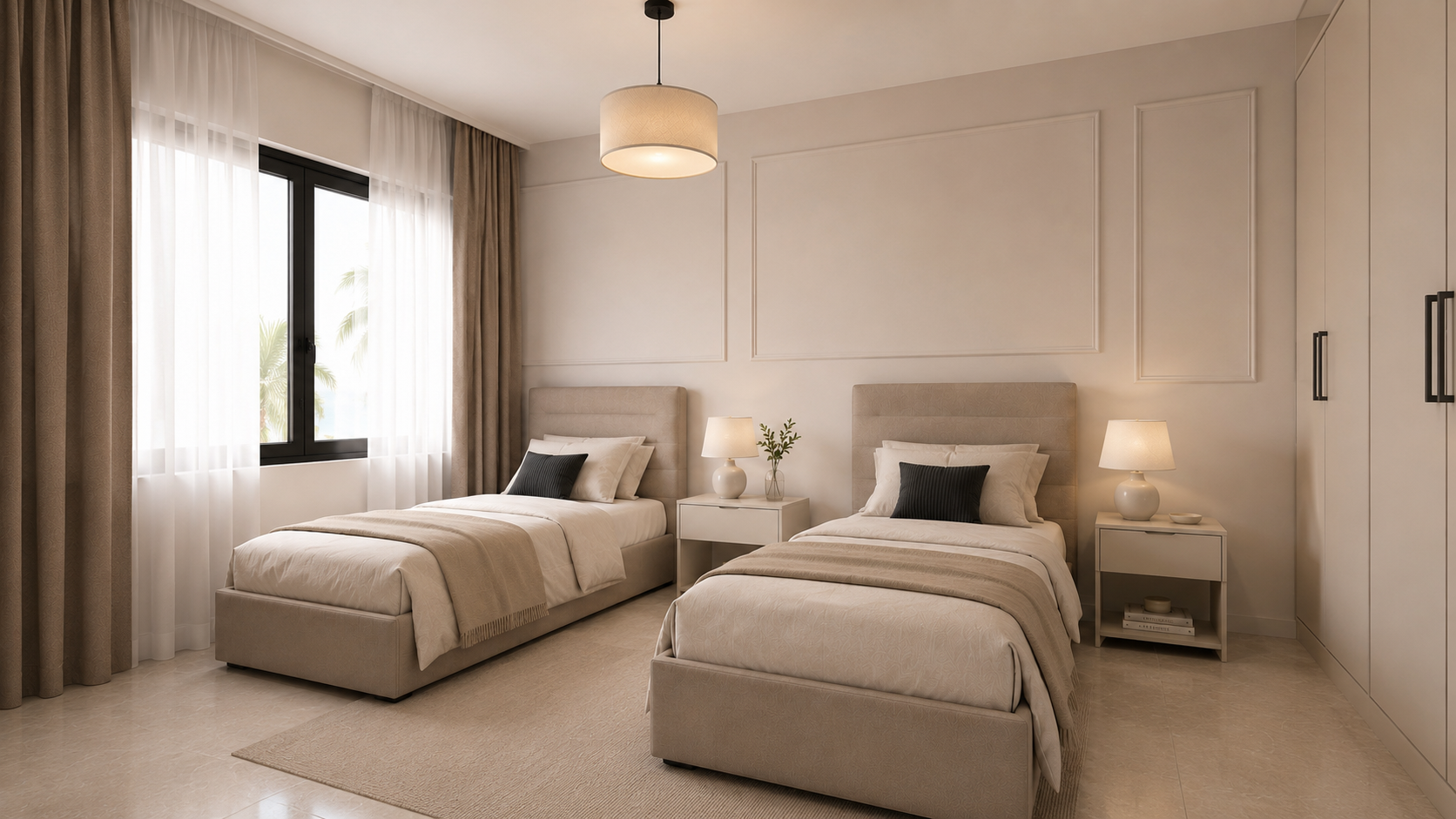 Essential 2+1 apartment furnishing package with modern living and dining space in North Cyprus.