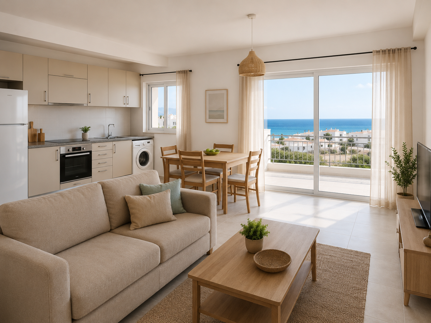 Essential rental-ready furnishing package for an apartment in North Cyprus.