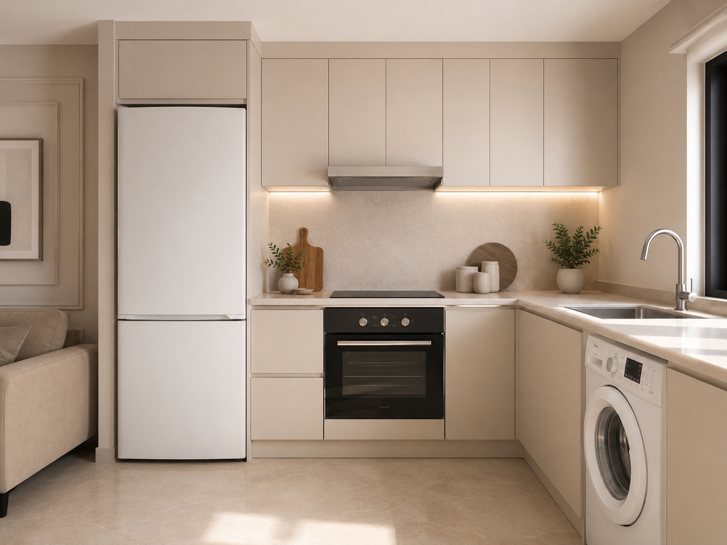 Modern apartment furniture included in a rental-ready furnishing package in North Cyprus.