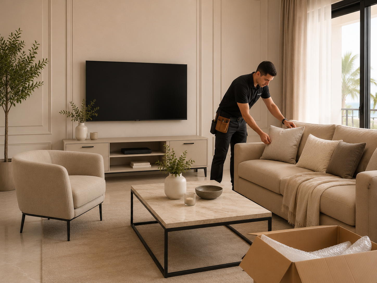 Furniture delivery, installation, and final setup coordination for an apartment in North Cyprus.