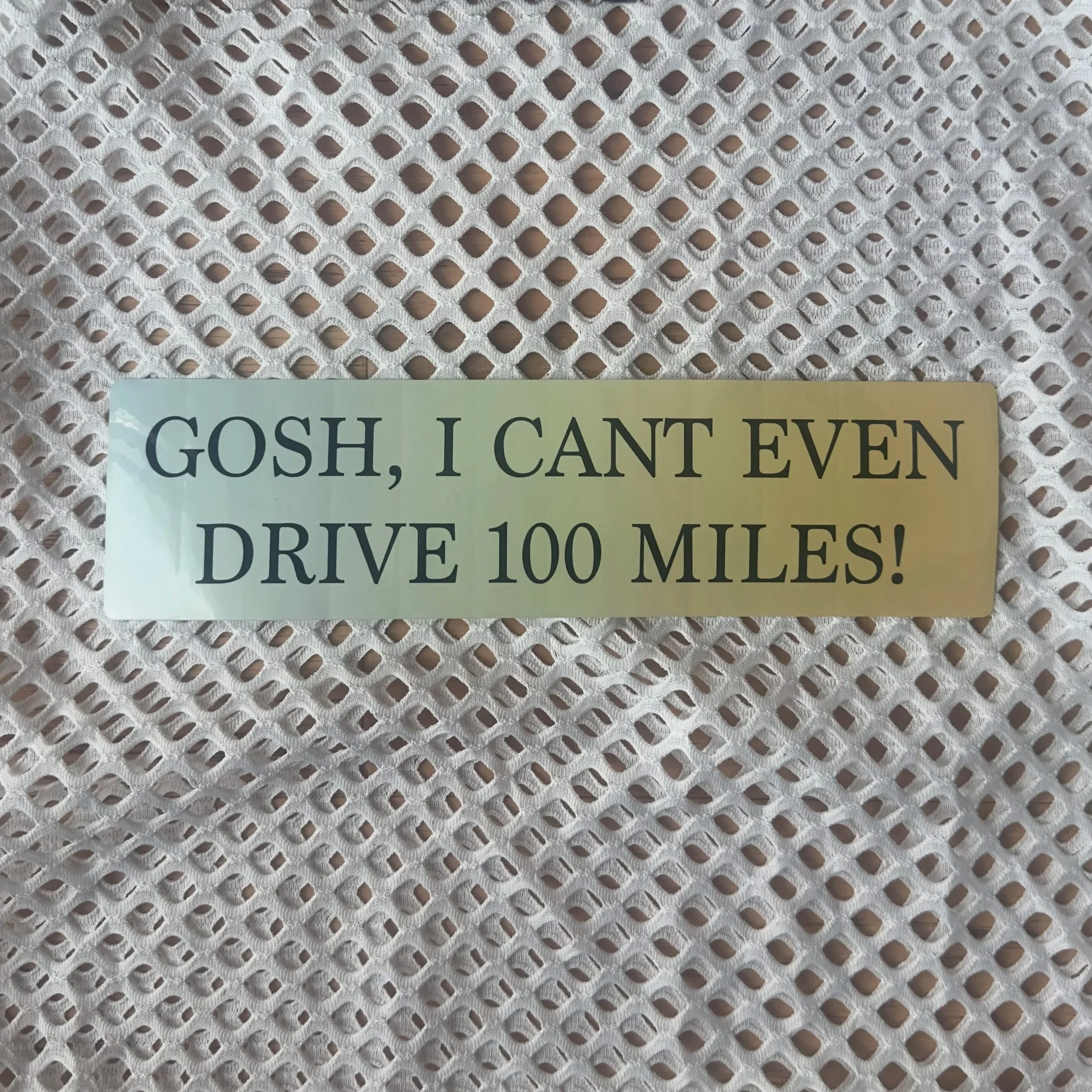 GOSH, I CANT EVEN DRIVE 100 MILES!