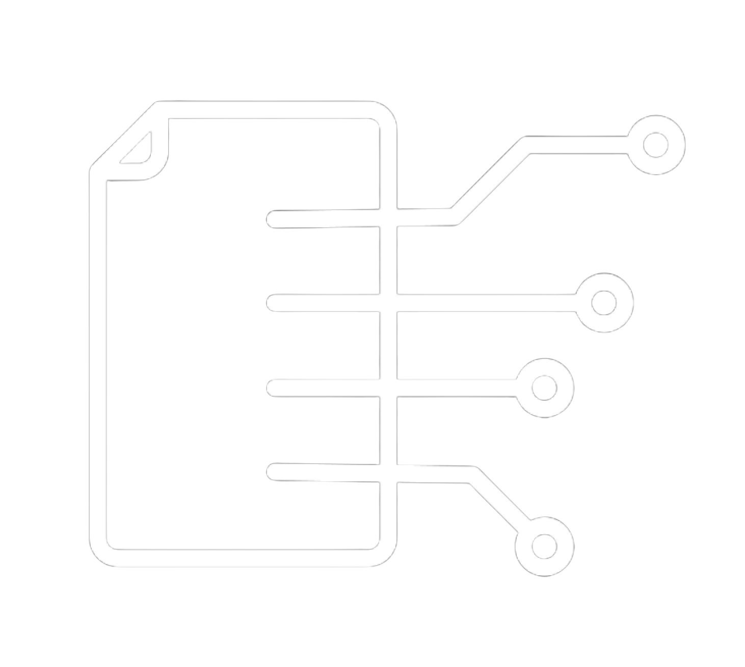 An outline of a smartphone with lines extending from it, ending in circles, depicting network connections.