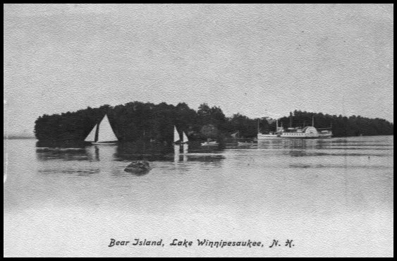 Taken from Pine Island this postcard shows the old Mt. Washington at the Mail Dock. The card is not dated but is very old.