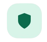 Green shield icon on a light green background