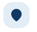 Map pin icon on a light blue background