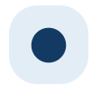 Simple graphic with a navy blue dot inside a light blue square outline