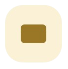 A white square icon with a small brown rectangle in the center.