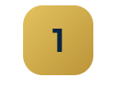 Gold-colored number one badge or button.