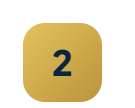 Gold-colored square with the number two in the center