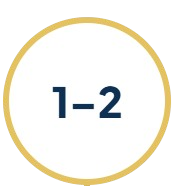 Circle with the numbers 1-2 inside