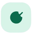 A dark green Christmas ornament with a hook at the top, hanging on a string.