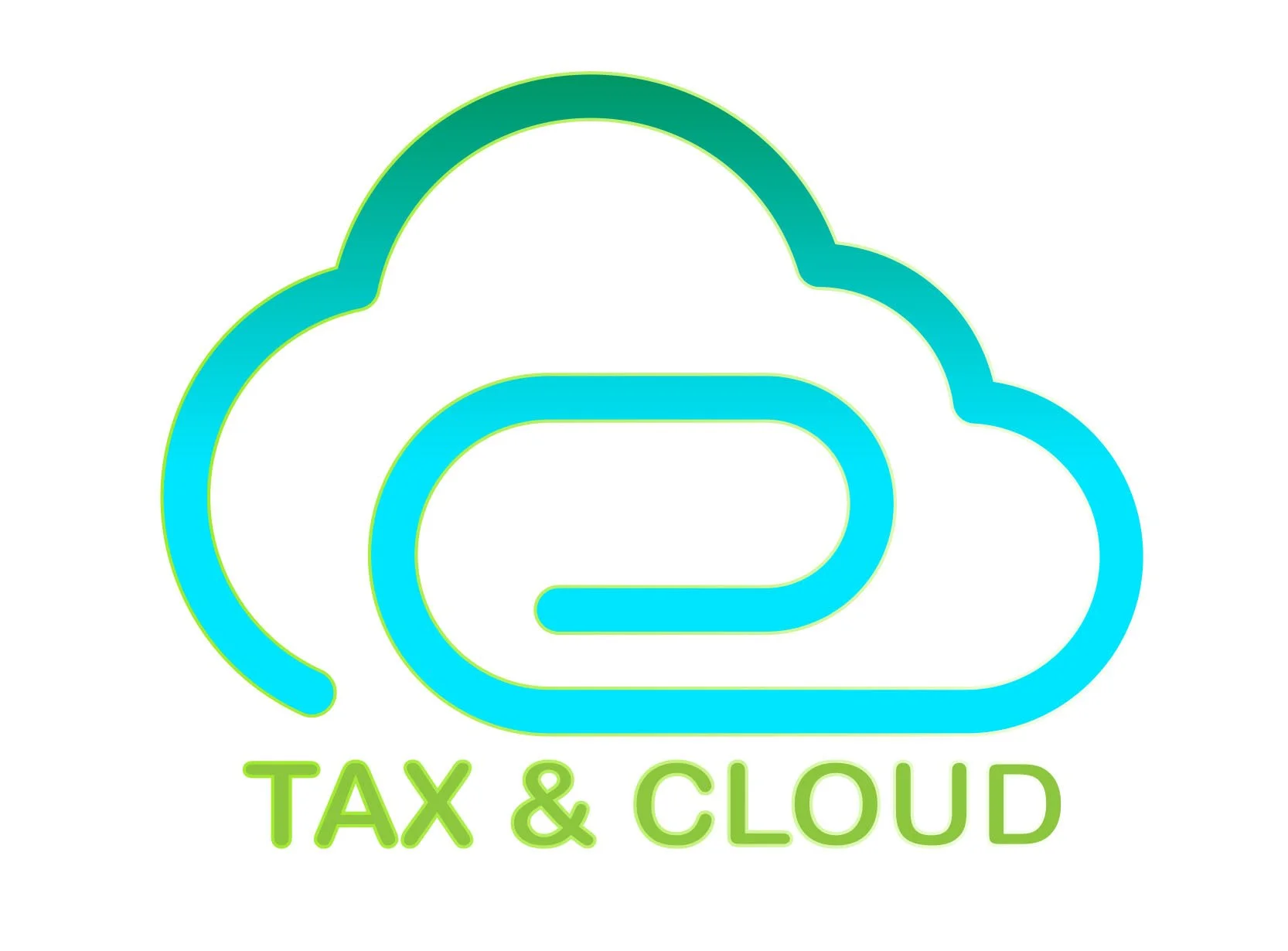Neon sign with cloud outline and the words 'Tax & Cloud' underneath