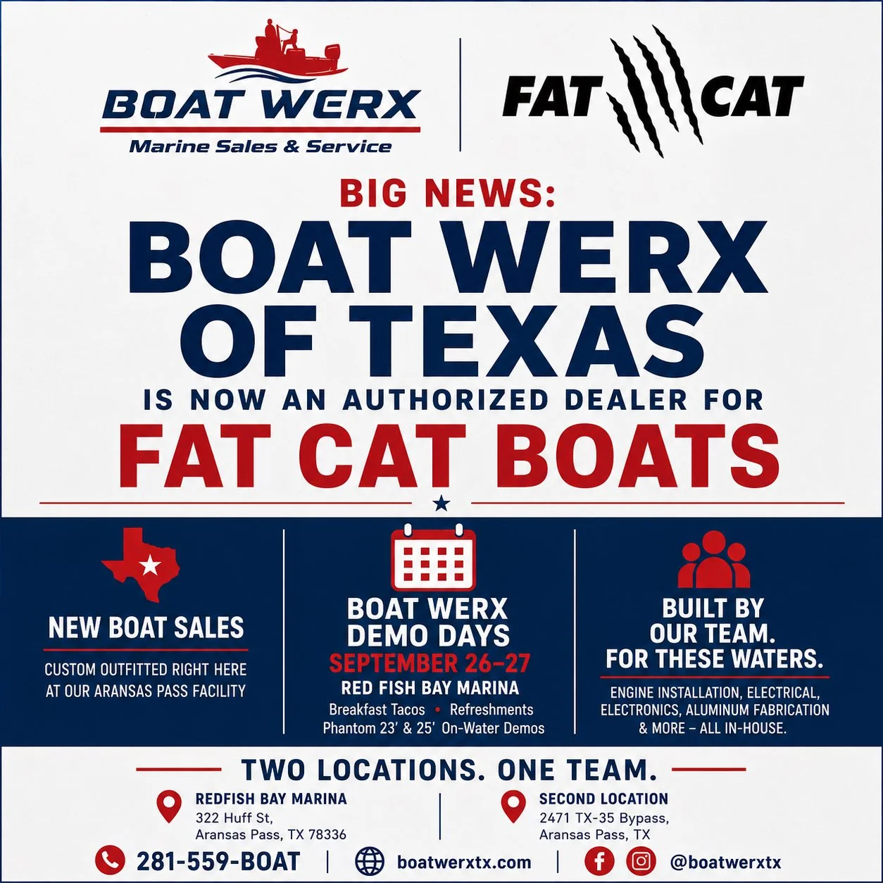 Boat Werx of Texas Is Now a Fat Cat Boats Dealer