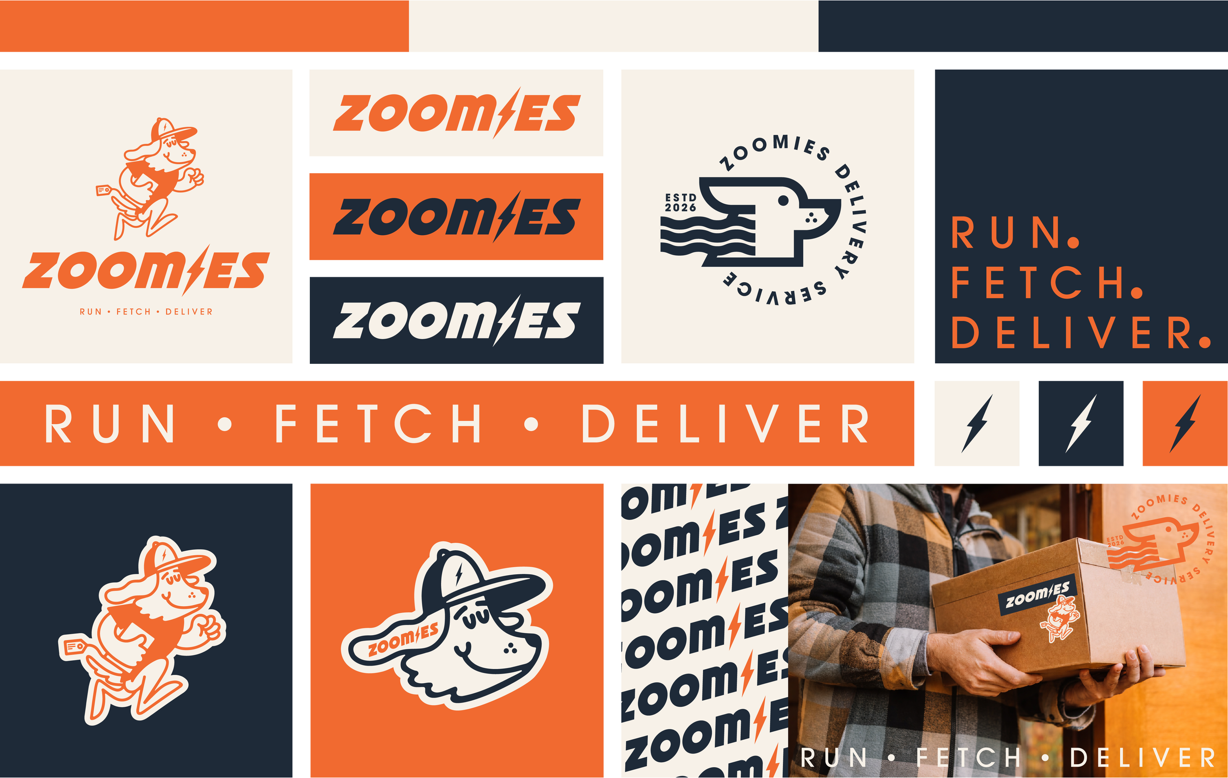 Brand identity design for delivery business Zoomies