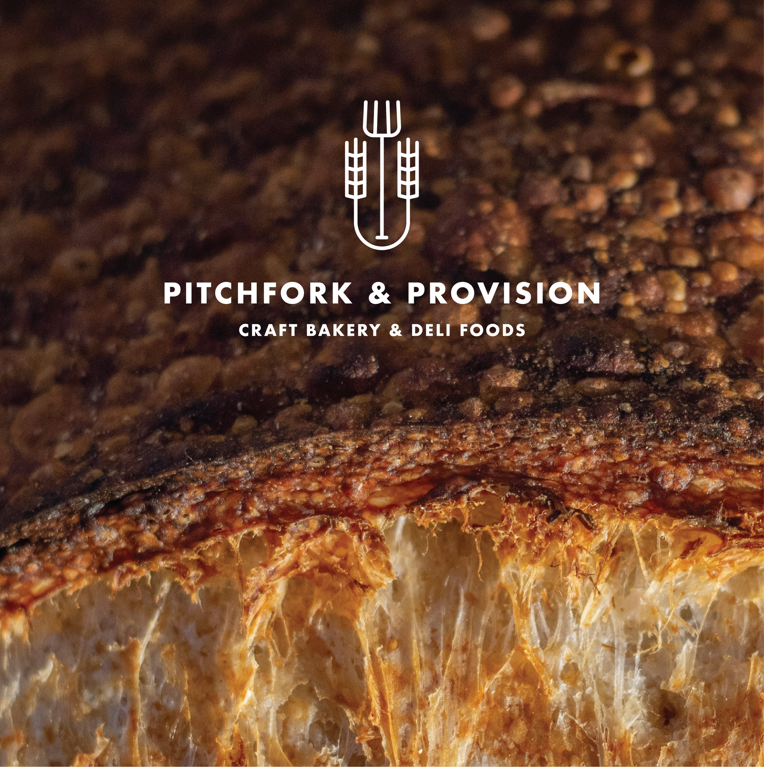 Brand identity design for craft bakery business Pitchfork & Provision