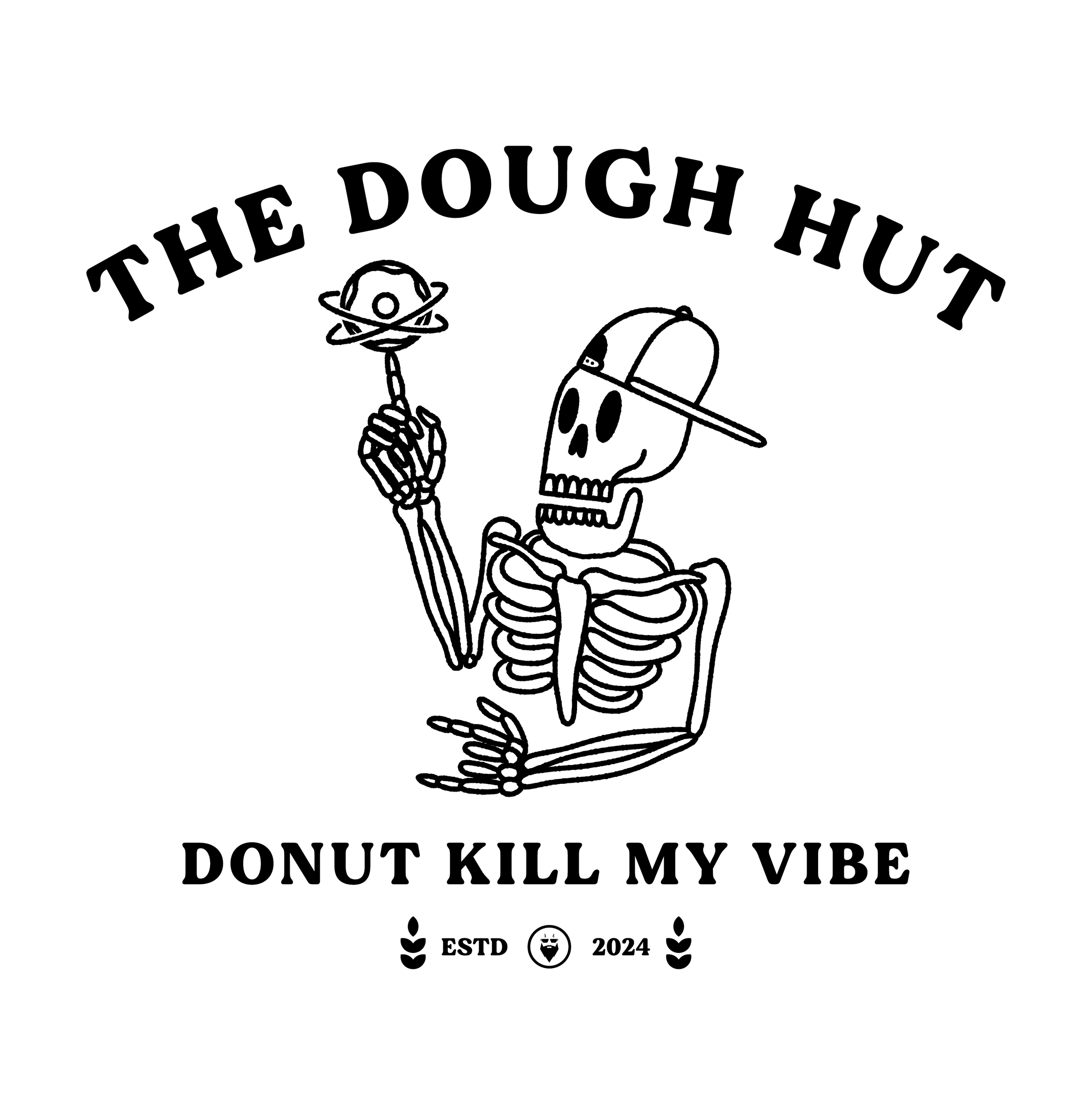 Brand identity design for bakery The Dough Hut - t-shirt and merch design