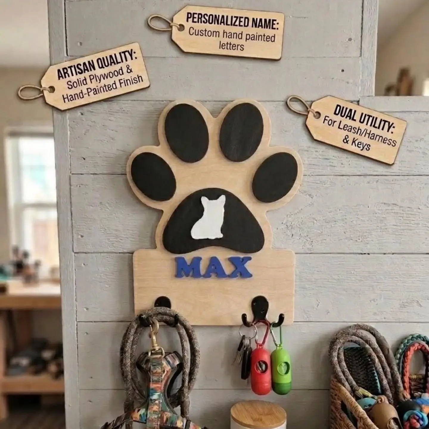 If you need a leash holder, why not have one custom made?  These are super cute and save space.  See this and other options on #myetsyshop  Link in bio

#dynamitedecorationsllc #dogleashholder #handmadecrafts