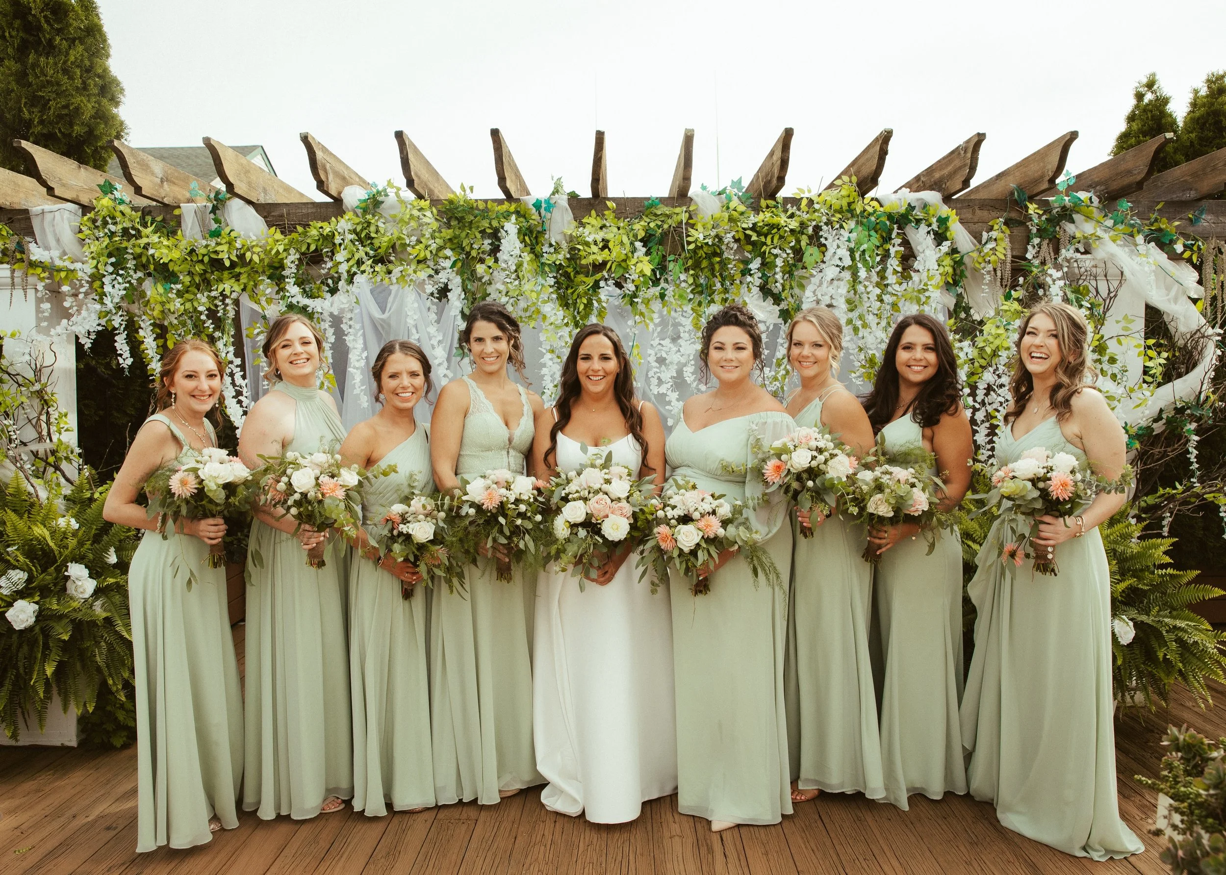 These colors are beautiful 🤩 for Carley&rsquo;s wedding.
Hair and Makeup by  Beauty by Lauren &amp; Team
Makeup: Lauren and Virginia
Hair @55kmbeautystudio