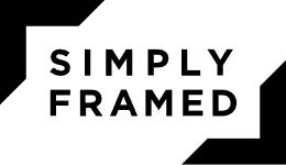 Simply Framed black and white logo.