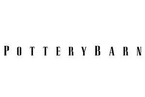 Pottery barn logo in black and white. 