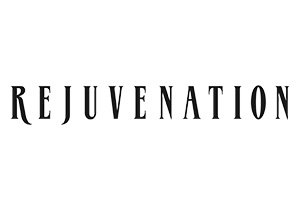 Rejuvenation logo in black and white.