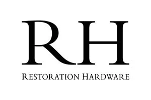 Restoration Hardware logo in black and white.