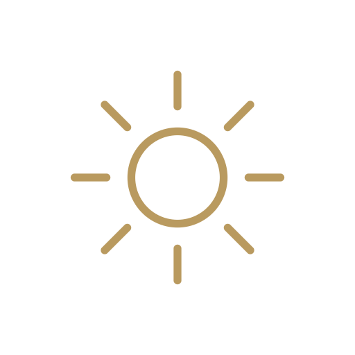 Icon of a sun with rays extending outward.