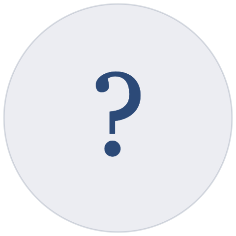 A question mark in the center of a gray circle with a black background.