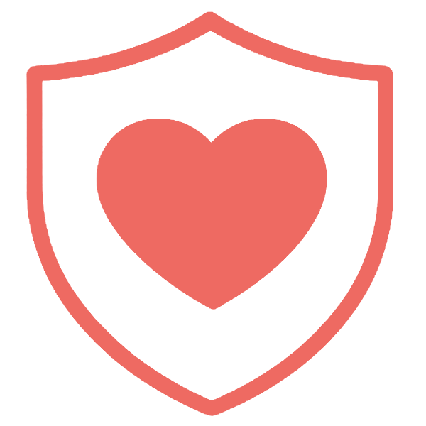 A shield with a heart in the center.
